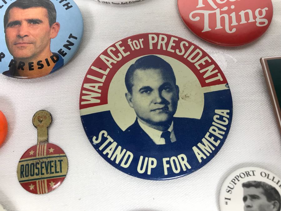 Collection Of Various Vintage Buttons Including Vintage Presidential Political Buttons - See Photos [Photo 17]