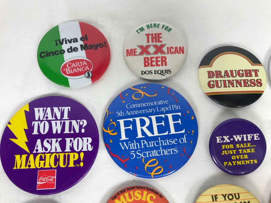 Collection Of Various Vintage Buttons Including Vintage Presidential Political Buttons - See Photos [Photo 13]