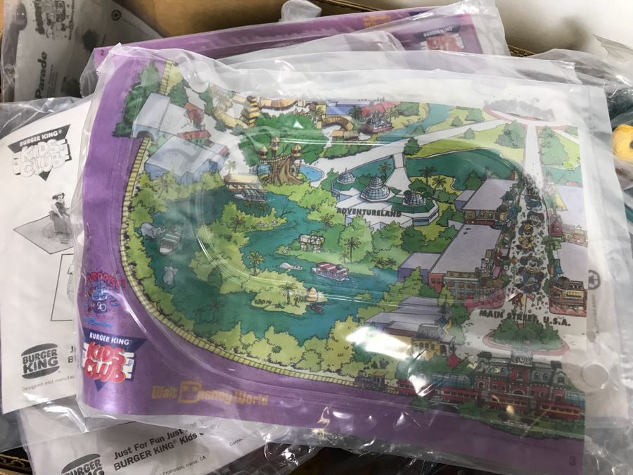 (3) Large Boxes Filled With Various McDonalds And Burger King Happy Meal Toys, Hot Wheels Posters, Sealed Nickelodeon Trivia Game, Winchester Stearman Biplane, San Diego State Chevron Car - See All Photos [Photo 28]