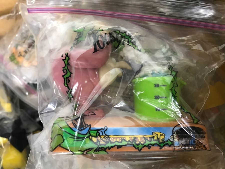 (3) Large Boxes Filled With Various McDonalds And Burger King Happy Meal Toys, Hot Wheels Posters, Sealed Nickelodeon Trivia Game, Winchester Stearman Biplane, San Diego State Chevron Car - See All Photos [Photo 39]