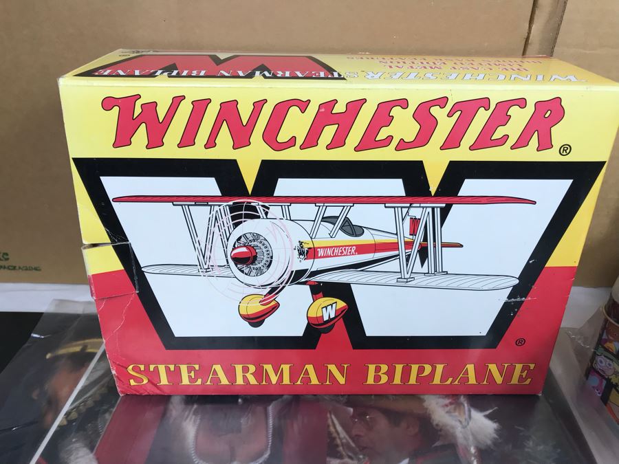 (3) Large Boxes Filled With Various McDonalds And Burger King Happy Meal Toys, Hot Wheels Posters, Sealed Nickelodeon Trivia Game, Winchester Stearman Biplane, San Diego State Chevron Car - See All Photos [Photo 6]