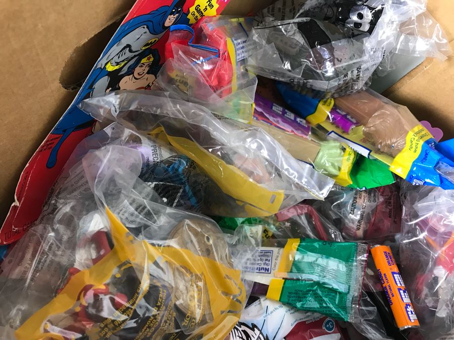 (3) Large Boxes Filled With Various McDonalds And Burger King Happy Meal Toys, Christmas Ornaments, Trading Cards Including Pokemon, PEZ Dispensers - See All Photos [Photo 50]
