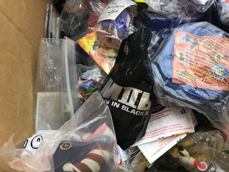 (3) Large Boxes Filled With Various McDonalds And Burger King Happy Meal Toys, Christmas Ornaments, Trading Cards Including Pokemon, PEZ Dispensers - See All Photos [Photo 20]