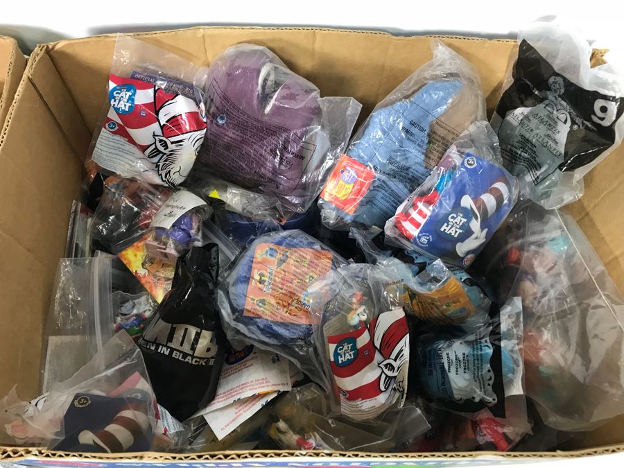 (3) Large Boxes Filled With Various McDonalds And Burger King Happy Meal Toys, Christmas Ornaments, Trading Cards Including Pokemon, PEZ Dispensers - See All Photos [Photo 18]