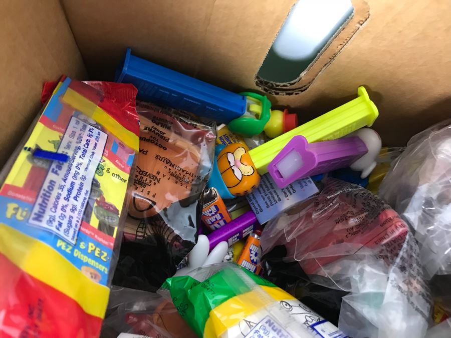 (3) Large Boxes Filled With Various McDonalds And Burger King Happy Meal Toys, Christmas Ornaments, Trading Cards Including Pokemon, PEZ Dispensers - See All Photos [Photo 52]