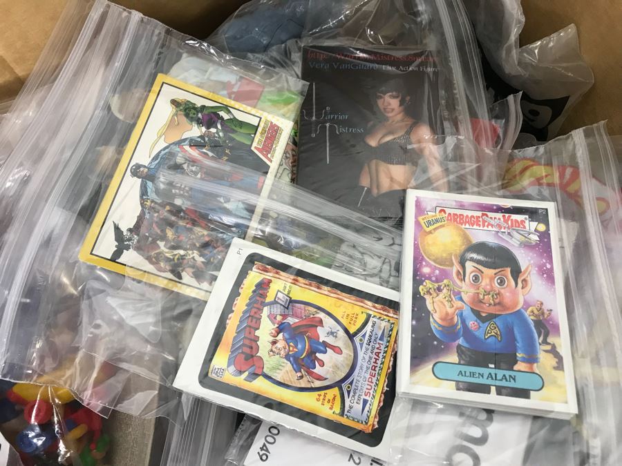 (3) Large Boxes Filled With Various McDonalds And Burger King Happy Meal Toys, Christmas Ornaments, Trading Cards Including Pokemon, PEZ Dispensers - See All Photos [Photo 4]