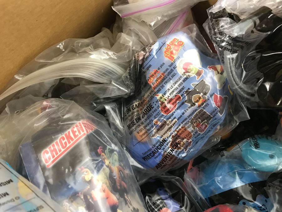 (3) Large Boxes Filled With Various McDonalds And Burger King Happy Meal Toys, Christmas Ornaments, Trading Cards Including Pokemon, PEZ Dispensers - See All Photos [Photo 58]