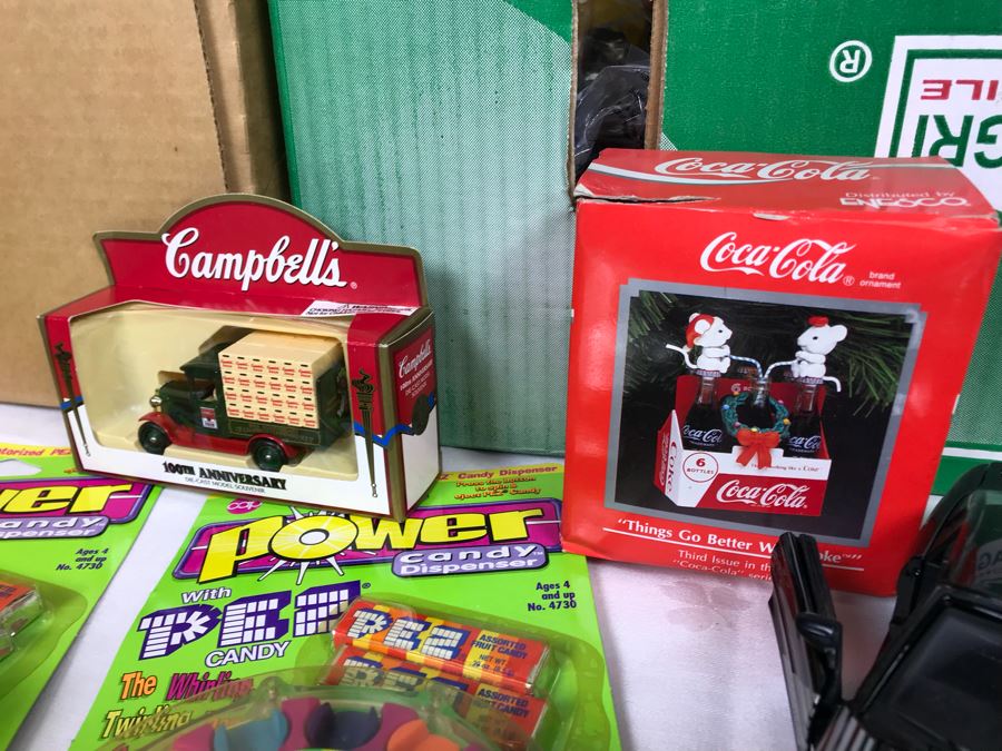 (3) Large Boxes Filled With Various McDonalds And Burger King Happy Meal Toys, Christmas Ornaments, Trading Cards Including Pokemon, PEZ Dispensers - See All Photos [Photo 14]