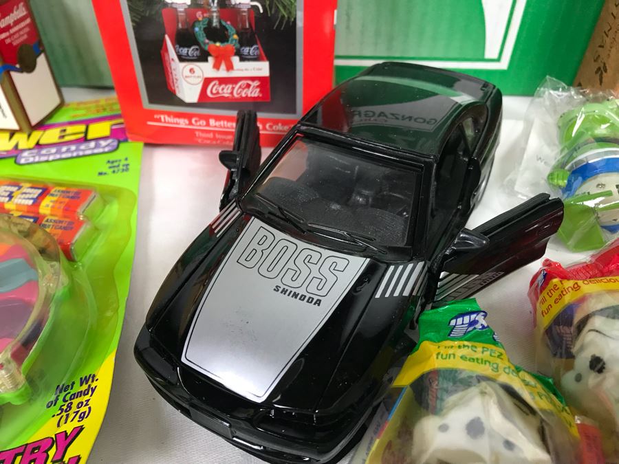 (3) Large Boxes Filled With Various McDonalds And Burger King Happy Meal Toys, Christmas Ornaments, Trading Cards Including Pokemon, PEZ Dispensers - See All Photos [Photo 13]