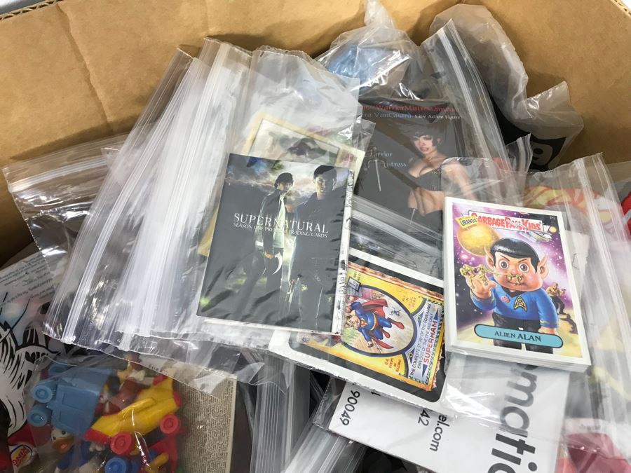(3) Large Boxes Filled With Various McDonalds And Burger King Happy Meal Toys, Christmas Ornaments, Trading Cards Including Pokemon, PEZ Dispensers - See All Photos [Photo 45]