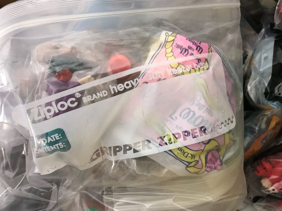 (3) Large Boxes Filled With Various McDonalds And Burger King Happy Meal Toys, Christmas Ornaments, Trading Cards Including Pokemon, PEZ Dispensers - See All Photos [Photo 36]