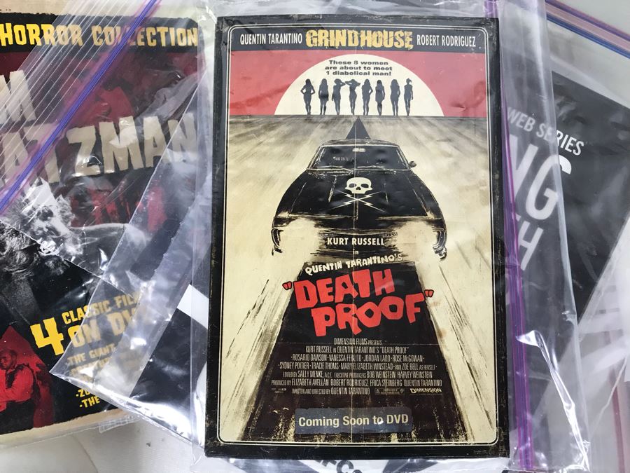 Huge Lot Of Various TV Series And Movie Promotional Hats, Ghost Hunters Toy Figurines, Alien Doll, Tons Of Beowulf Sealed Promotional Pins, Promotional Buttons And Patches, Movie Promo Cards From Comic Con - See All Photos [Photo 19]