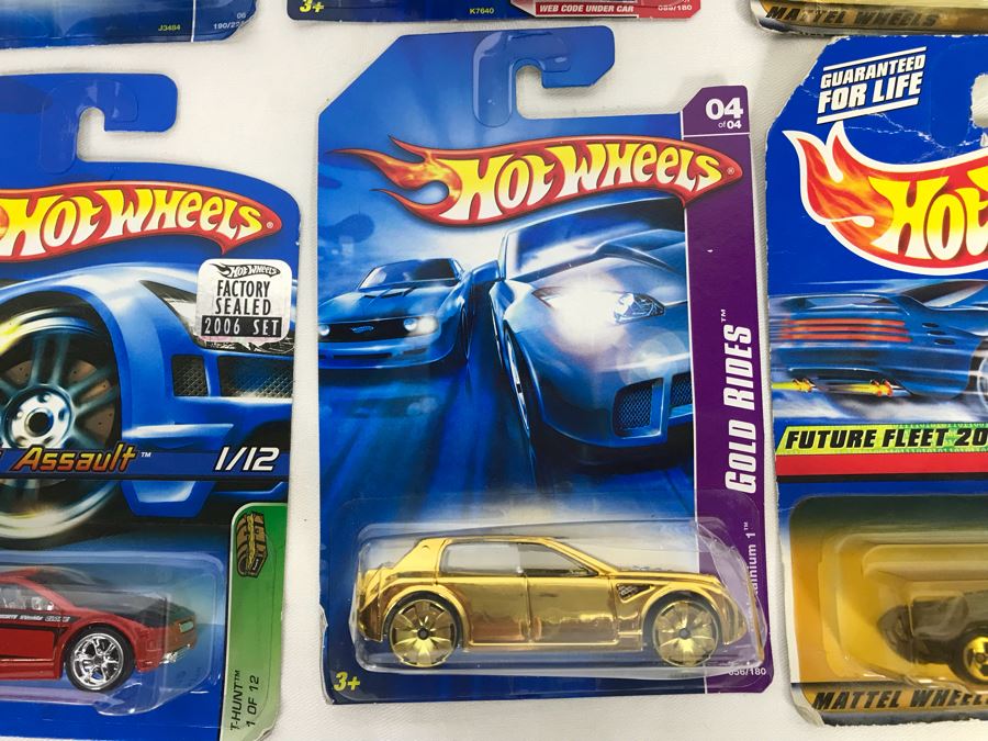 (8) Mattel Hot Wheels Cards With Hot Wheels Poster