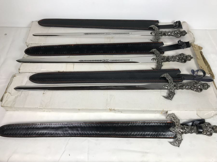 Set Of (4) Large Fantasy Swords New Old Stock 33'L [Photo 2]