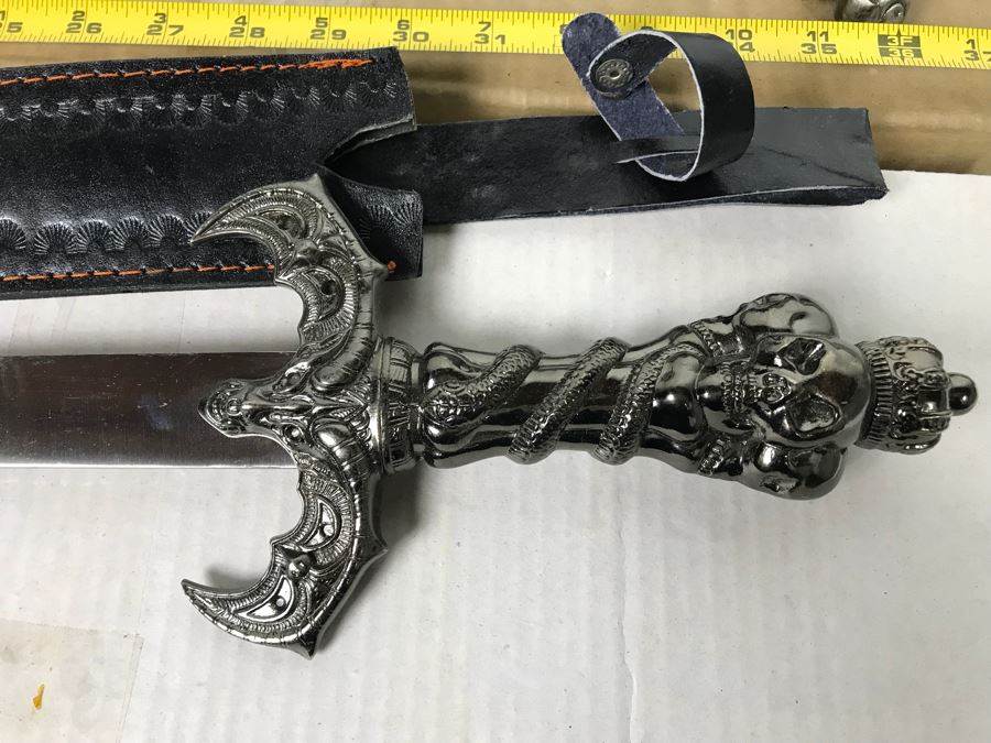 Set Of (3) Large Fantasy Swords New Old Stock 43'L [Photo 14]