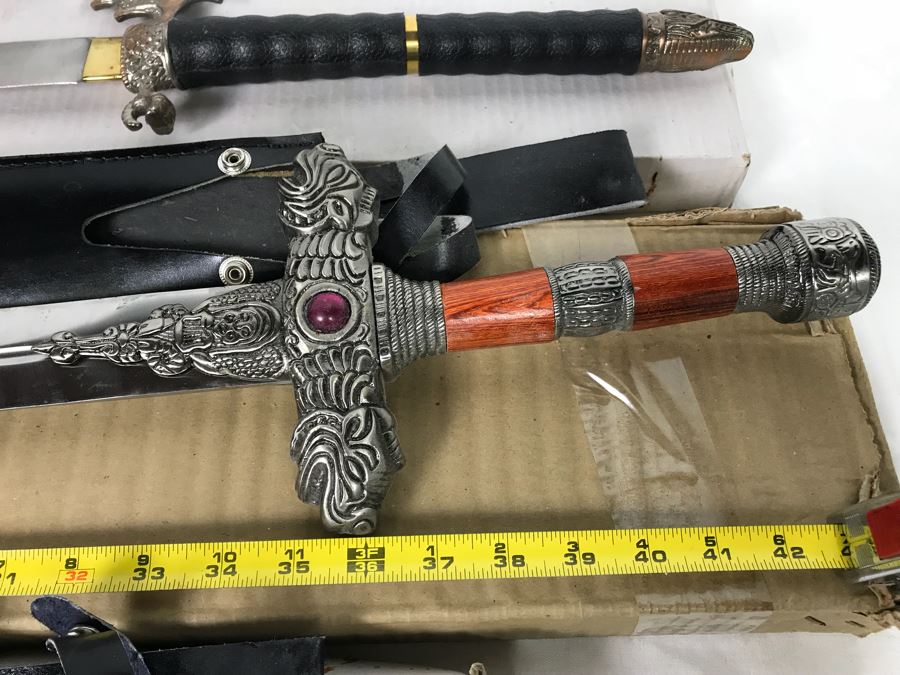 Set Of (3) Large Fantasy Swords New Old Stock 43'L [Photo 3]