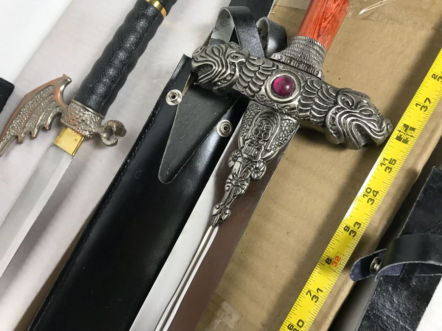 Set Of (3) Large Fantasy Swords New Old Stock 43'L [Photo 6]