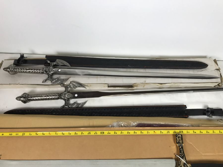 Set Of (3) Large Fantasy Swords New Old Stock (1) King Arthur Excalibur 44'L [Photo 6]