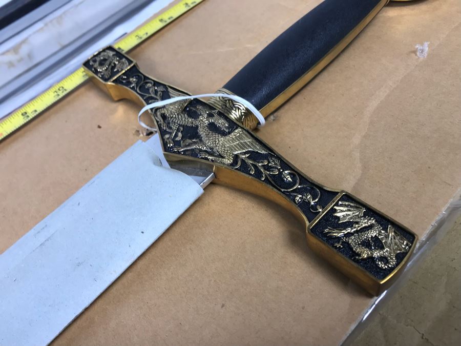 Set Of (3) Large Fantasy Swords New Old Stock (1) King Arthur Excalibur 44'L [Photo 5]