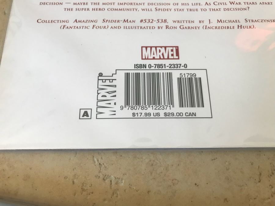 (4) Marvel Comics Trade Paperback Comic Books: Civil War Amazing Spider-Man, Front Line, Peter Parker Spider-Man [Photo 4]
