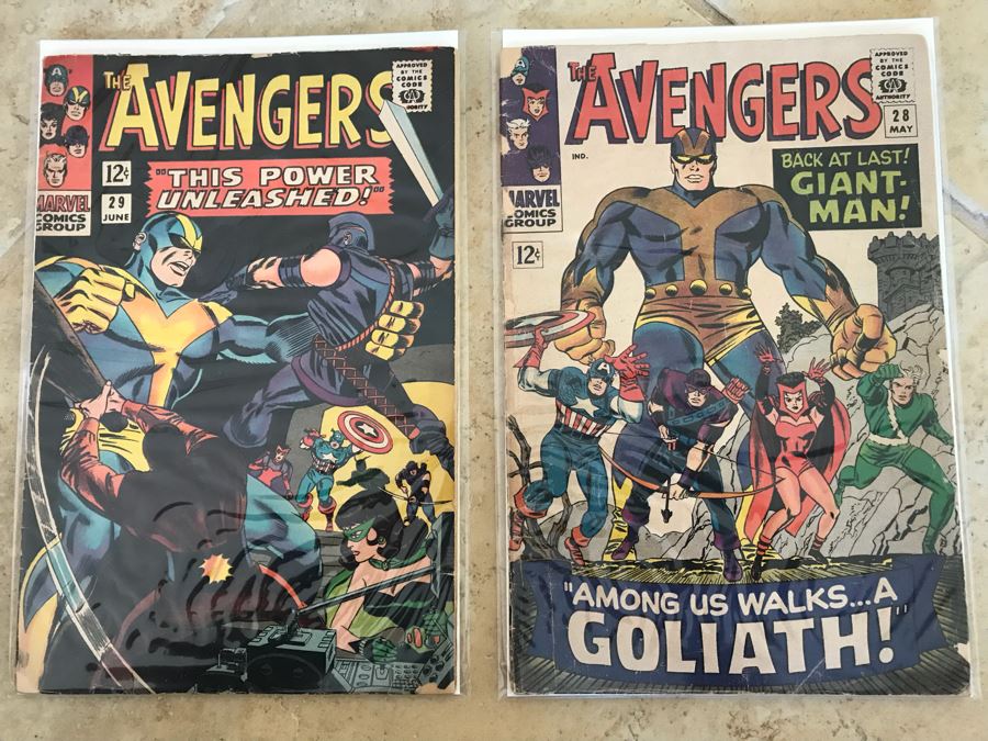 Vintage 1966 Marvel Comics Group The Avengers Comic Books Issue 28 And 29