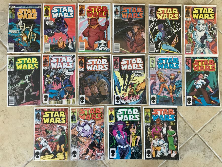 (16) Marvel STAR WARS Comic Books Includes Last Issue 107 - See Photos