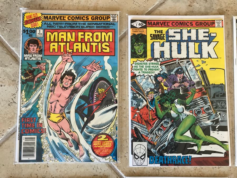 Vintage Marvel Comic Books: Man From Atlantis Issue 1, The Savage She-Hulk, The Human Fly Issue 1, Machine Man, The Vision And The Scarlet Witch 1, The New Mutants Special Edition 1, Kitty Pryde And Wolverine 1 [Photo 3]