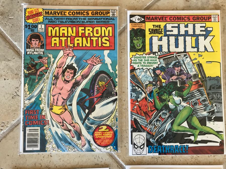 Vintage Marvel Comic Books: Man From Atlantis Issue 1, The Savage She-Hulk, The Human Fly Issue 1, Machine Man, The Vision And The Scarlet Witch 1, The New Mutants Special Edition 1, Kitty Pryde And Wolverine 1 [Photo 2]