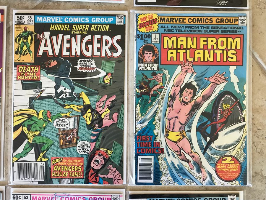 (18) Vintage Marvel Comic Books: Power Man And Iron Fist, John Carter Warlord Of Mars Edgar Rice Burroughs, Avengers, Man From Atlantis 1, The Human Fly 1, Hulk, Doctor Strange, Howard The Duck [Photo 4]