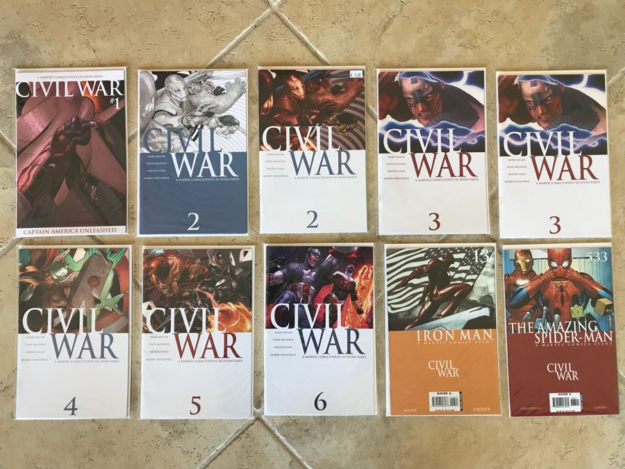 (10) Marvel Civil War Comic Books