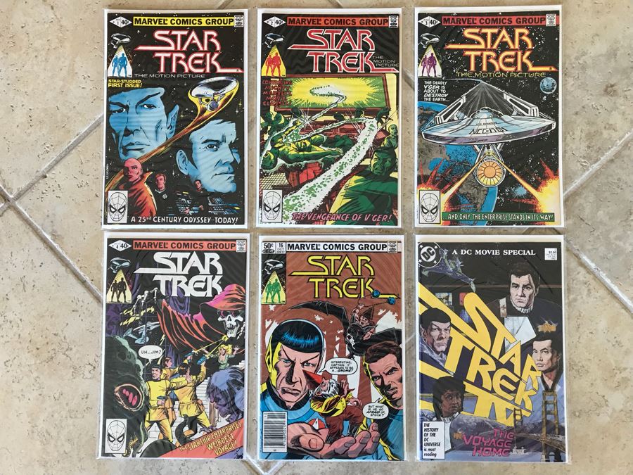 (5) Marvel Star Trek Comic Books Incl Issue 1 And (1) DC Star Trek IV Comic Book [Photo 1]
