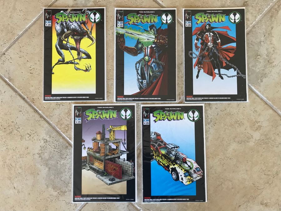 (5) Spawn Todd McFarlane Comic Books Issue 1