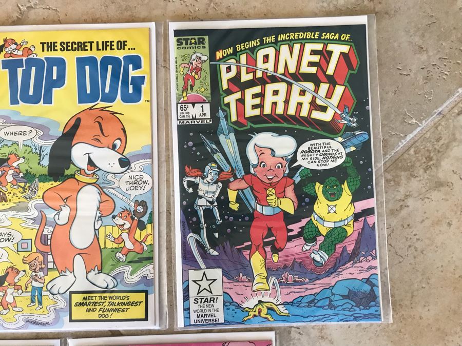 (9) Vintage Star Comics: Chuck Norris Issue 1, Animax 1, Wally The Wizard 1, Secret Life Of Top Dog 1, Planet Terry 1, Ewoks 1, Fraggle Rock 1, Defenders Of The Earth 1 [Photo 4]