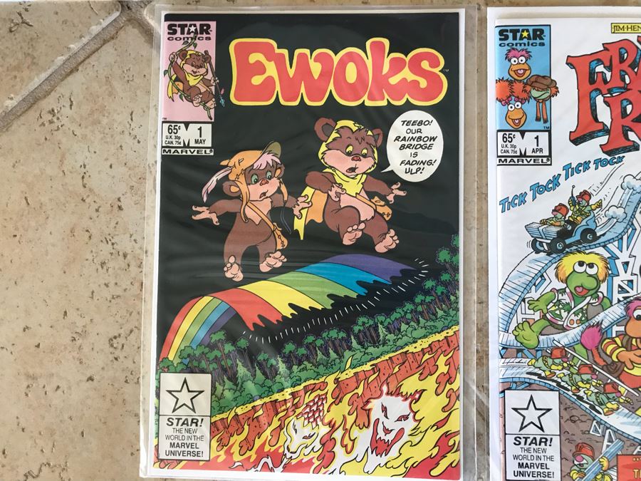 (9) Vintage Star Comics: Chuck Norris Issue 1, Animax 1, Wally The Wizard 1, Secret Life Of Top Dog 1, Planet Terry 1, Ewoks 1, Fraggle Rock 1, Defenders Of The Earth 1 [Photo 6]