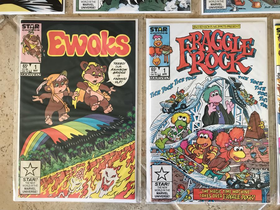 (9) Vintage Star Comics: Chuck Norris Issue 1, Animax 1, Wally The Wizard 1, Secret Life Of Top Dog 1, Planet Terry 1, Ewoks 1, Fraggle Rock 1, Defenders Of The Earth 1 [Photo 5]