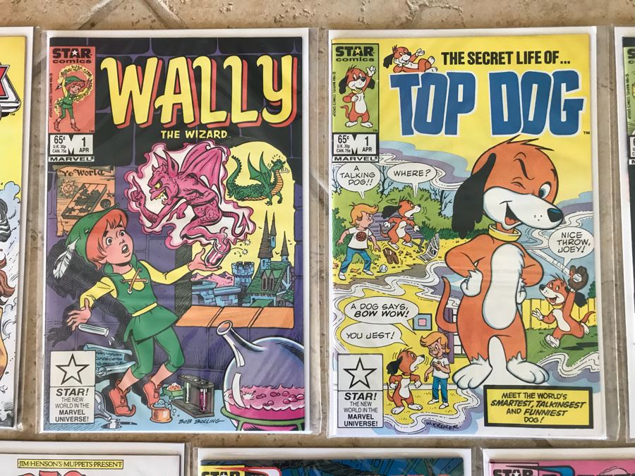 (9) Vintage Star Comics: Chuck Norris Issue 1, Animax 1, Wally The Wizard 1, Secret Life Of Top Dog 1, Planet Terry 1, Ewoks 1, Fraggle Rock 1, Defenders Of The Earth 1 [Photo 3]