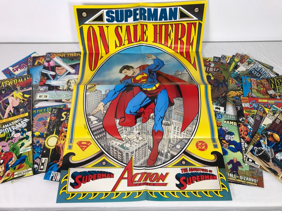 Comic Book Lot Includes DC Superman Action Comics Promo Poster - See Photos [Photo 9]