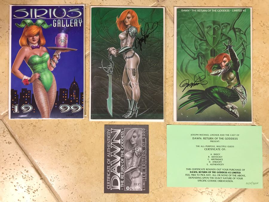 (2) SIGNED Limited Edition Dawn The Return Of The Goddess Comic Books And Sirius Gallery 1999 Comic Book [Photo 1]