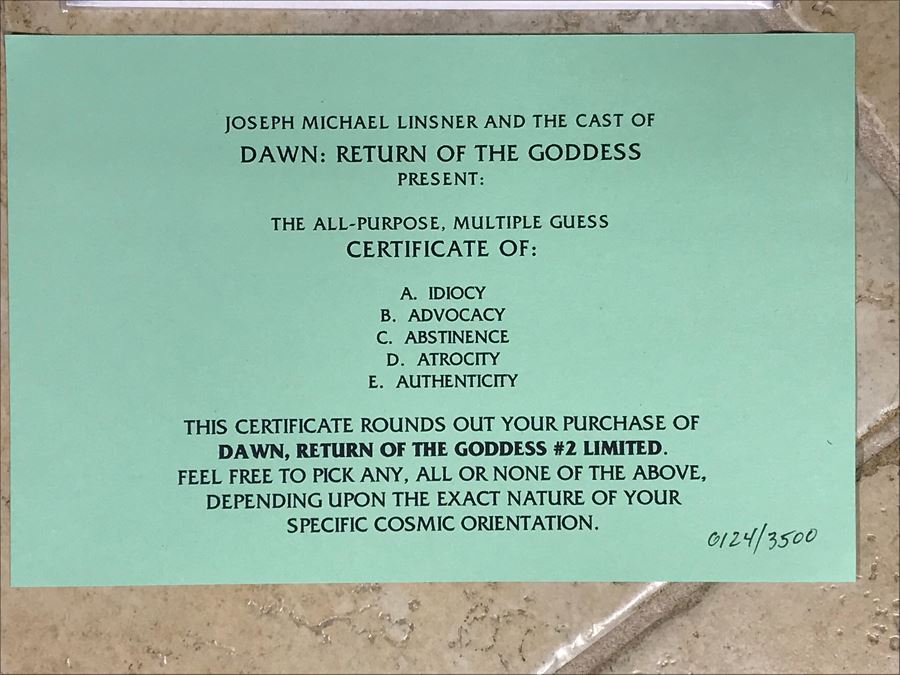 (2) SIGNED Limited Edition Dawn The Return Of The Goddess Comic Books And Sirius Gallery 1999 Comic Book [Photo 8]