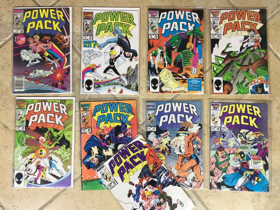 (9) Marvel Comics Power Pack Comic Books Inlc Issue #1