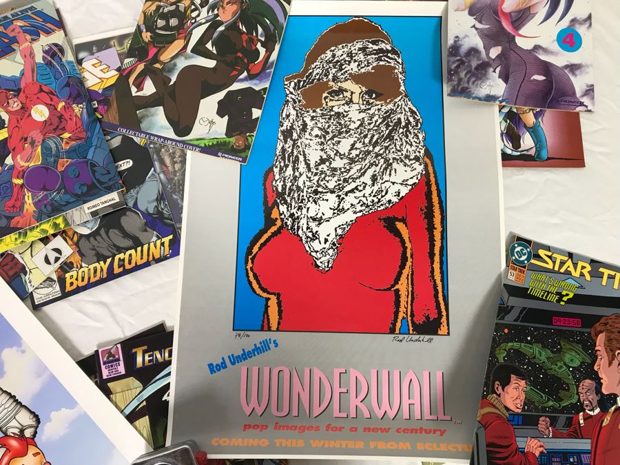 Vintage Comic Book Lot With Rod Underhill Signed Limited Edition Print Wonderwall And The Big Guy And Rusty The Boy Robot Frank Miller Poster - See Photos [Photo 2]