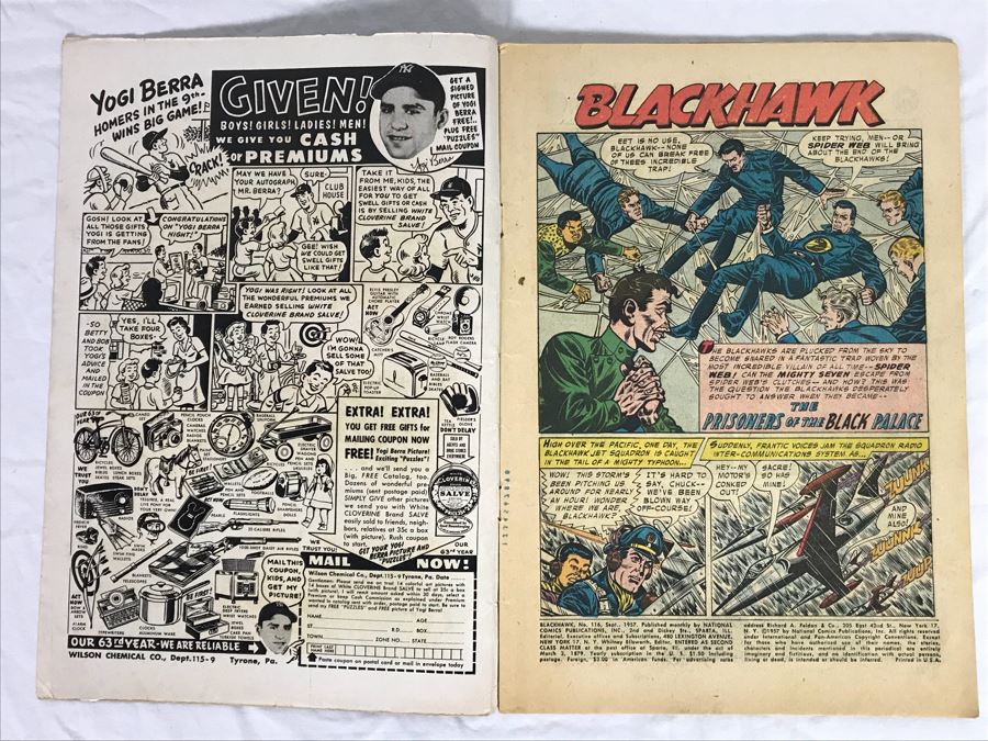 (2) Vintage 1957 And 1962 DC Comics Blackhawk #116 And #176 Comic Books [Photo 8]