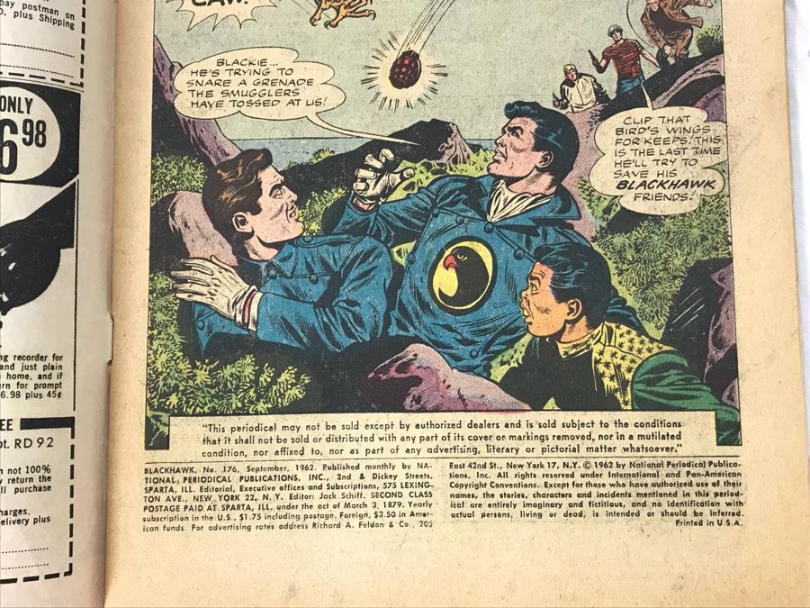 (2) Vintage 1957 And 1962 DC Comics Blackhawk #116 And #176 Comic Books [Photo 14]