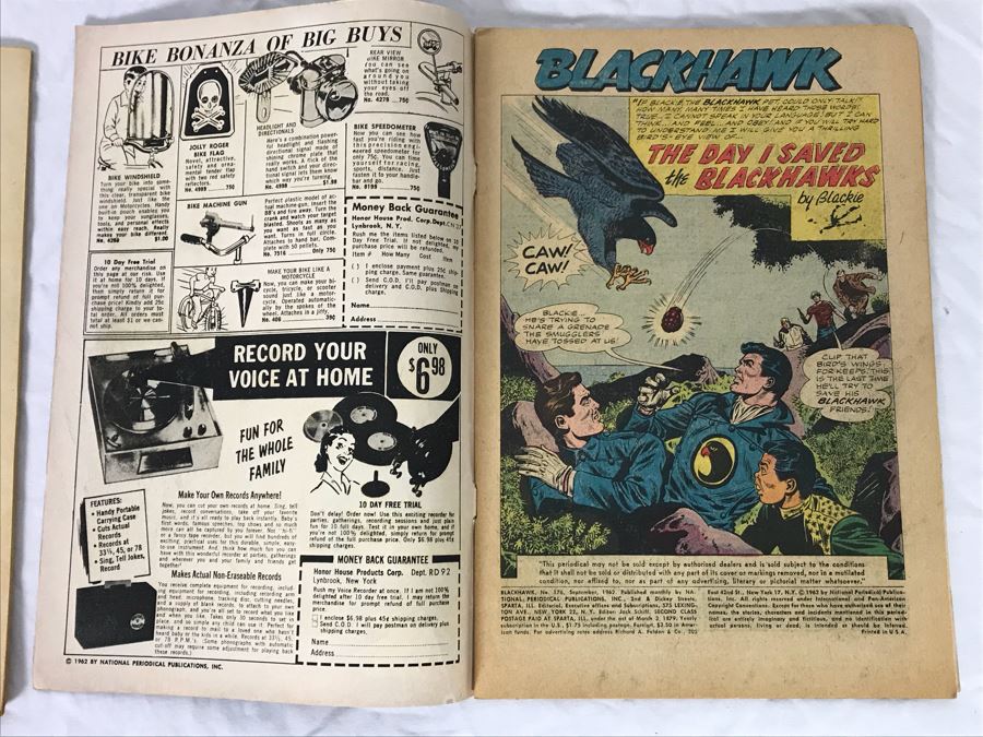 (2) Vintage 1957 And 1962 DC Comics Blackhawk #116 And #176 Comic Books [Photo 12]