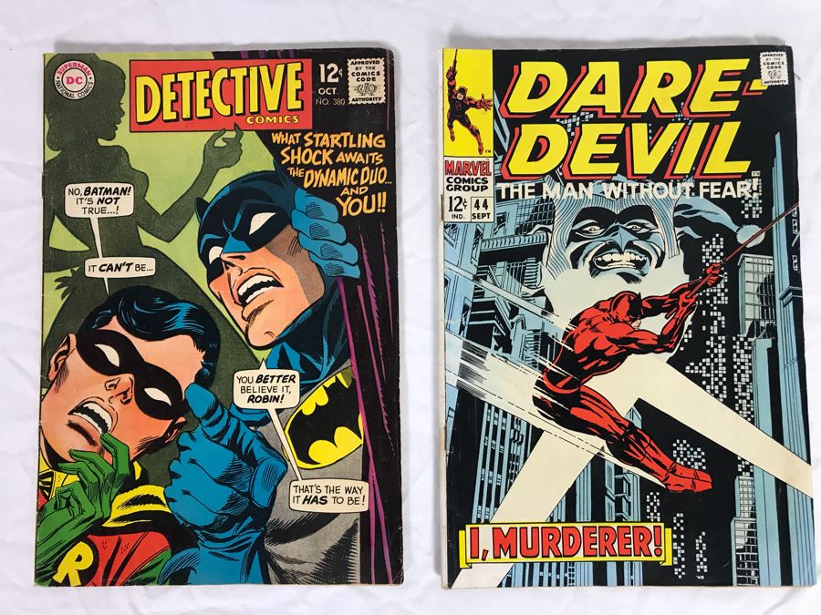 Vintage 1968 DC Detective Comics Batman #380 And Marvel Comics Daredevil #44 Comic Books [Photo 1]