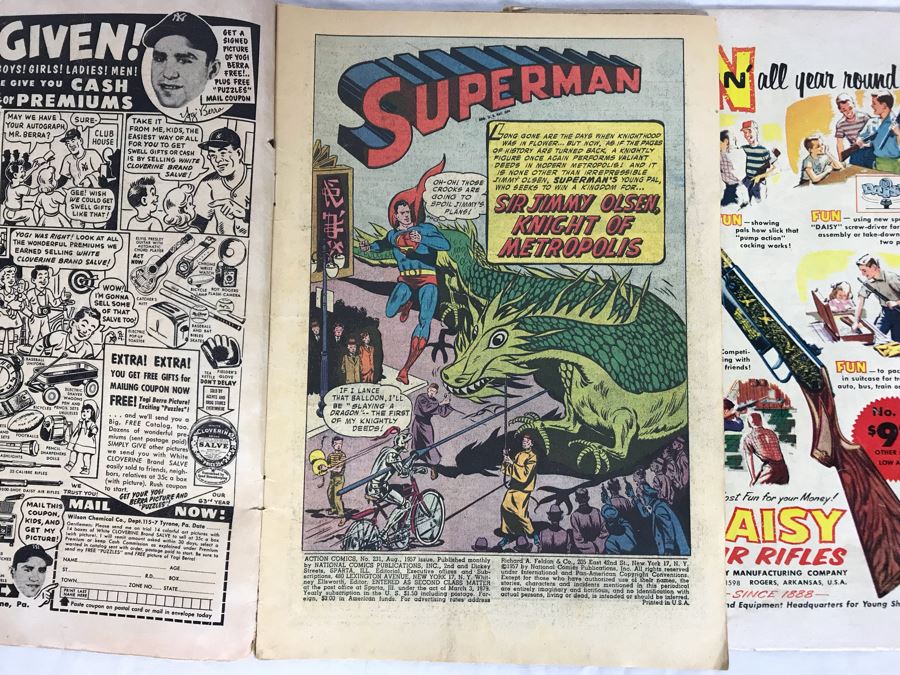 Vintage 1957 Action Comics Superman #231, Adventure Comics #255 (1958) And #372 (1968) Comic Books [Photo 13]