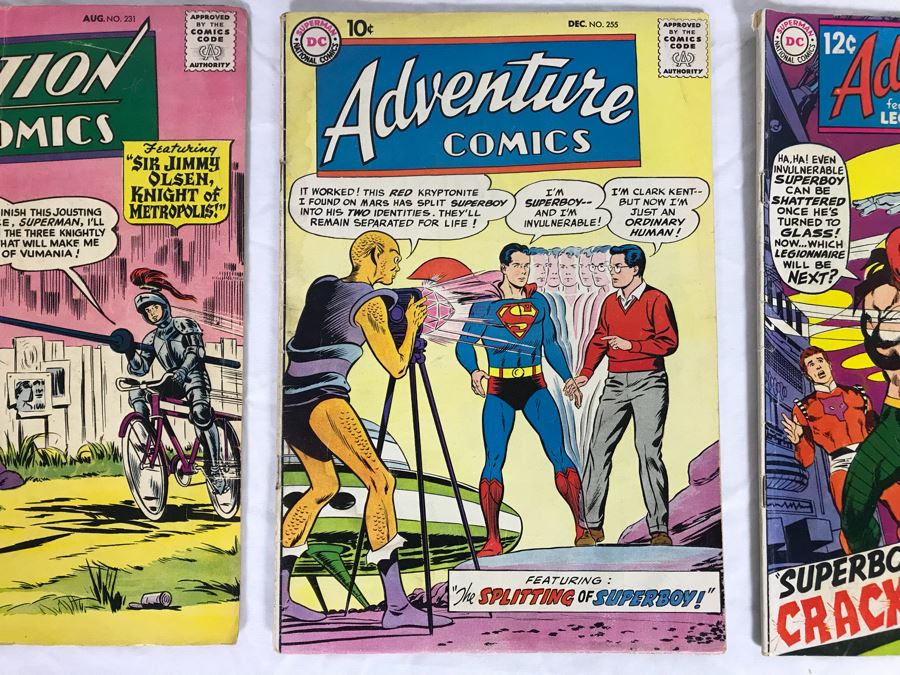 Vintage 1957 Action Comics Superman #231, Adventure Comics #255 (1958) And #372 (1968) Comic Books [Photo 3]