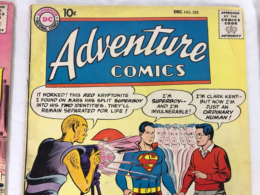 Vintage 1957 Action Comics Superman #231, Adventure Comics #255 (1958) And #372 (1968) Comic Books [Photo 7]