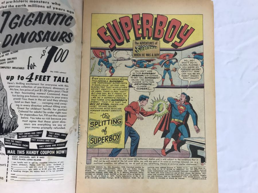 Vintage 1957 Action Comics Superman #231, Adventure Comics #255 (1958) And #372 (1968) Comic Books [Photo 17]