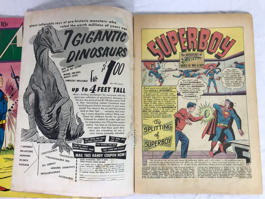 Vintage 1957 Action Comics Superman #231, Adventure Comics #255 (1958) And #372 (1968) Comic Books [Photo 16]